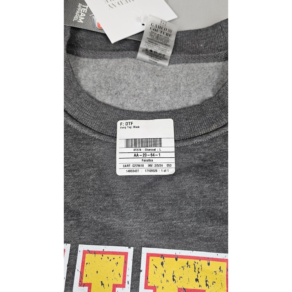 Kansas City Chiefs Sweatshirt Womens Lrg Gray Vintage Wash Oversized Mahomes - Picture 4 of 7